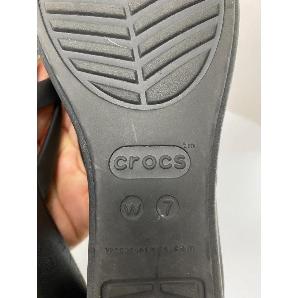crocs black slides sandals size 7 women - Picture 7 of 7